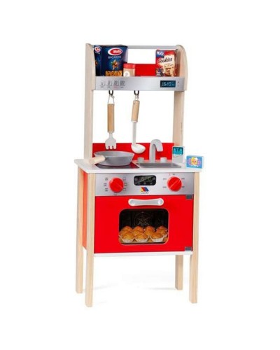 Moltó Cocina de Juguete Madera Roja 10pz - Set Completo Niños
