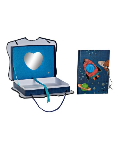 Diario AZUL Elegante de DKD Home Decor | 23 x 5 x 18,3 cm | Con Accesorios
