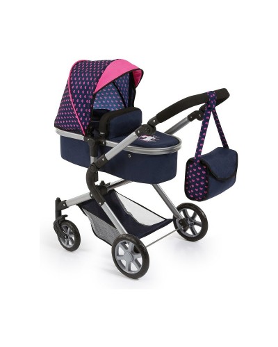 Reig Combi Neo Pro: Carrozzina Bambole 63cm Blu Marino - Gioco Passeggio
