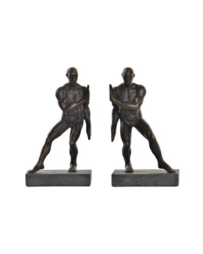 Bokstöd DKD Home Decor Zwart Koper Hars Mannen 14 x 8,4 x 25 cm