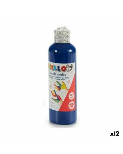 Vingerverf 200 ml Blauw 12 Stuks