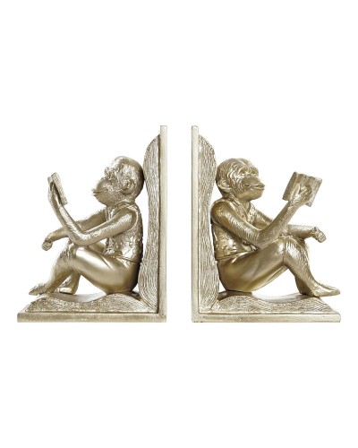 Könyvtámasz DKD Home Decor Champagne 13 x 12 x 17,5 cm Harts Kolonial Apa