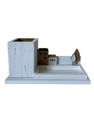 Portapenne Multiuso Bianco Marrone di DKD Home Decor: Elegante e Funzionale