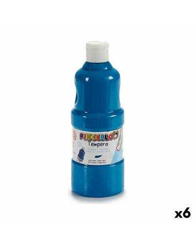 Témperas Azul Claro de 400 ml, paquete de 6 para escuelas, artistas y pintar.
