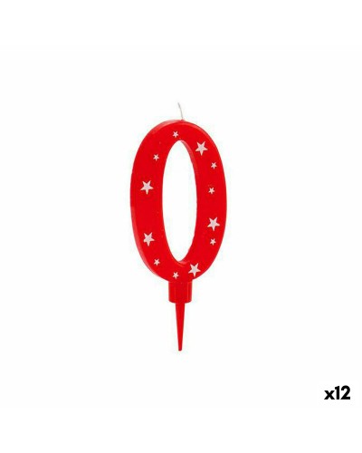 Candele Compleanno Numero 0 Glitterate - Set 12 Pz - Decorazioni Torta Feste
