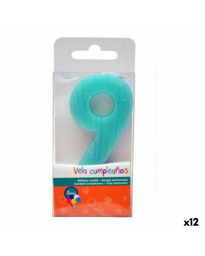 Candele Compleanno N°9 - Set 12 Unità - Decorazioni Torta Festa
