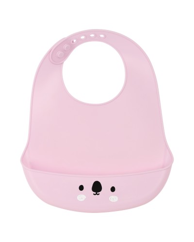 Safta Babero Koala Silicona Rosa - 21x2x26 cm - Impermeable y Fácil Limpieza
