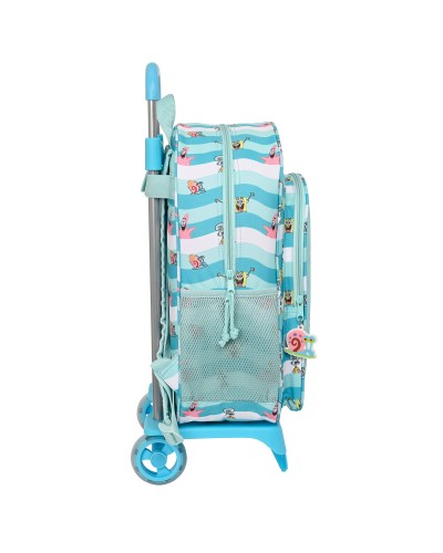 Trolley per la Scuola Spongebob Stay positive Azzurro Bianco (33 x 42 x 14 cm)