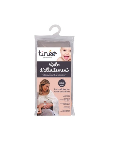 Tineo Couverture d'Allaitement Grise - Discrète et Respirante, Coton Biologique
