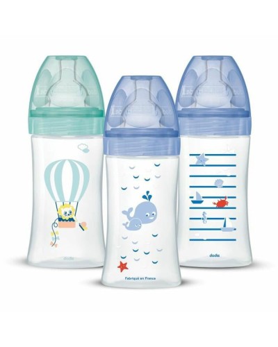 Dodie Set 3 Babyflaschen 270ml Antikolik Sauger Variabler Fluss Neugeborene

