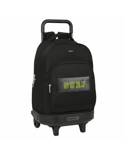 Safta Surf - Trolley Scolaire Noir 33x45x22cm - Sac à Dos à Roulettes
