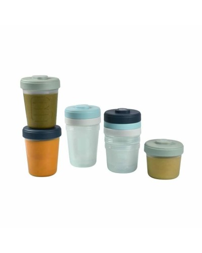 Béaba Set 4 Contenitori Cibo Bambini Silicone Ermetici - Conservazione Pappa
