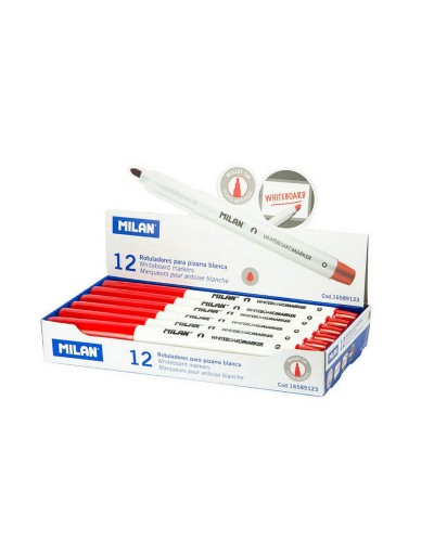 Markeerstiften Milan Whiteboard 12 Stuks Rood PVC