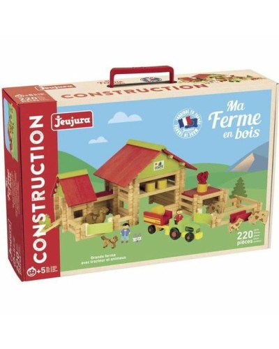 Jeujura Grande Ferme en Bois 220 Pcs - Jeu de Construction Enfant
