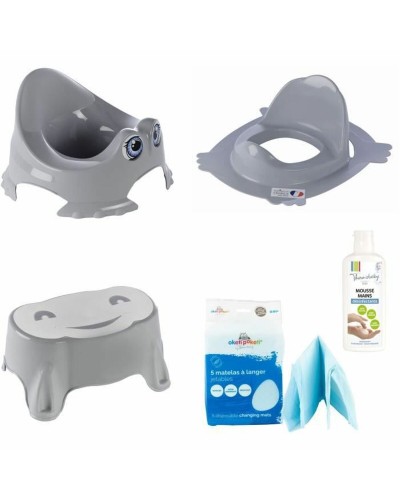 ThermoBaby Pot Bébé Ergonomique Gris - Antidérapant, Facile à Nettoyer
