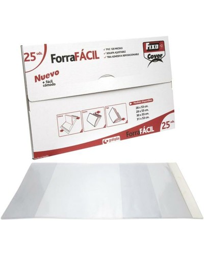 Grafoplas Copertina Adesiva per Libri, Regolabile, 25 Pezzi, 28 x 53 cm, PVC Trasparente