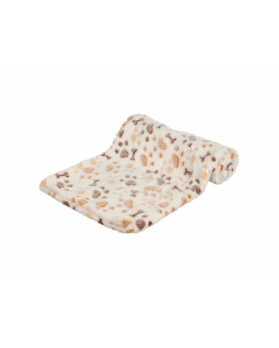 Coperta Morbida Trixie Lingo per Animali Domestici, Bianco e Beige, 75x50 cm