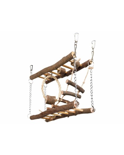 Puente Trixie de Madera 27x17x7 cm, Ideal para Pequeños Roedores y Reptiles
