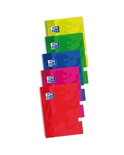 Oxford Collegeblock DIN A4, 5er Pack, 80 Blatt, Ideal für Notizen und zum Schreiben
