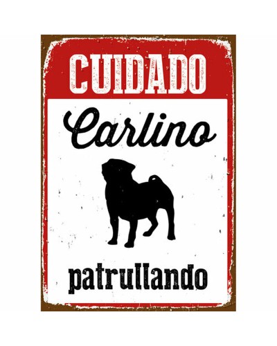 Plaat Magnet & Steel Cuidado Carlino Patrullando 14,8 x 21 cm