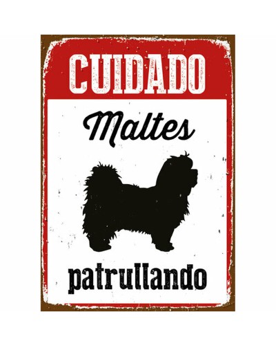 Plaat Magnet & Steel Cuidado Maltés Patrullando 14,8 x 21 cm