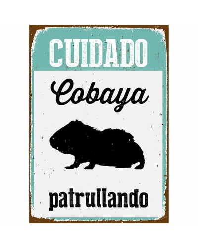 Plaat Magnet & Steel Cuidado Cobaya Patrullando 14,8 x 21 cm