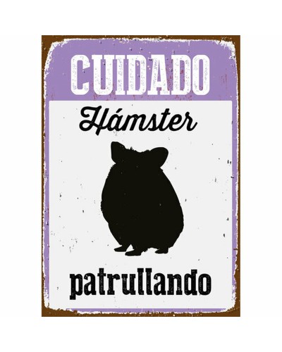 Imán Adhesivo "Cuidado: Hámster en Patrulla" 14,8 x 21 cm

