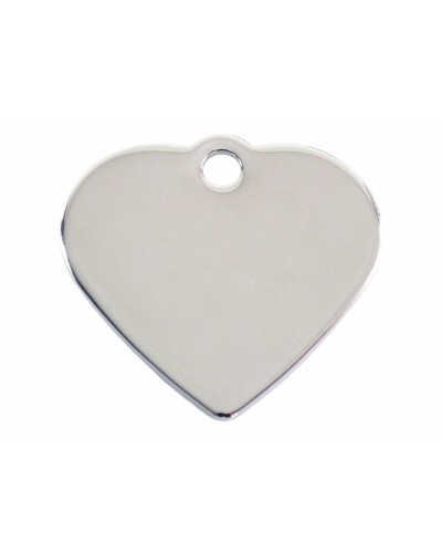 Placa de identificación Imarc Heart de plata para mascotas
