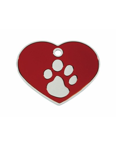 Targhetta Cuore Imarc Rosso/Argento - Accessorio identificativo raffinato