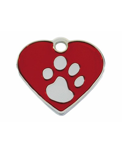 Imarc Heart ID Tag in Silver Red for Pet Customization
