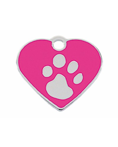 Placa de Identificación Imarc Heart Rosa Plateado para Mascotas
