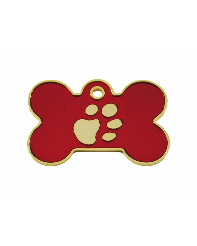 Imarc Bone Pet ID Tag Red Gold for Collar

