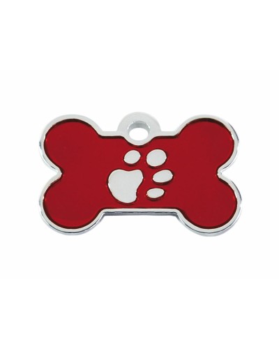 Imarc Plaque d'identification Os, Rouge Argenté
