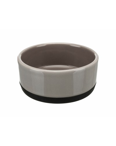 Cuenco para Perros Trixie Gris, 12 cm de Diámetro, 400 ml, Ideal para Contener Comida y Agua.
