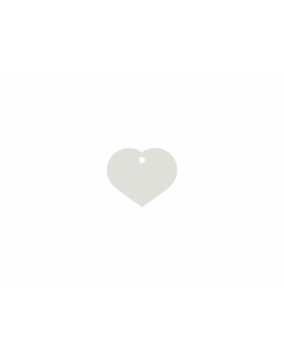 Imarc Heart White Identification Tag, for dogs and cats, with custom engraving.
