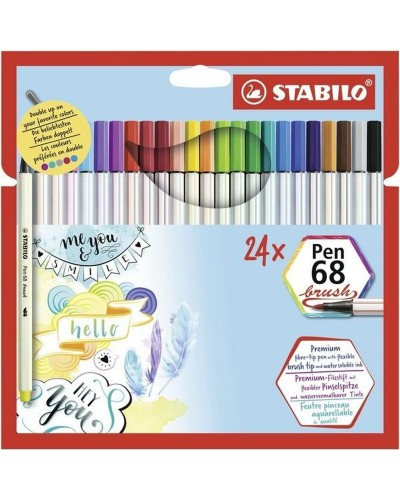 Tussisetti Stabilo Pen 68 brush Tapaus Monivärinen