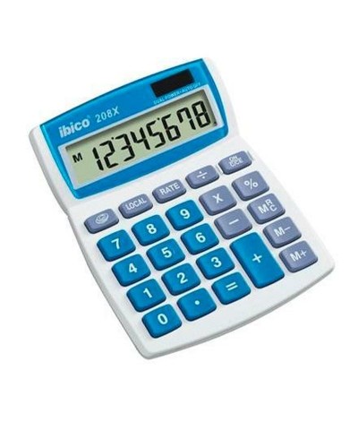 Ibico 208X - White compact calculator with 8-digit display and soft-touch keys
