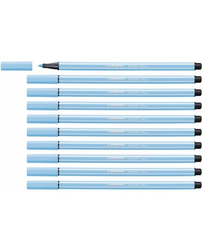 Stabilo Pen 68 Fluorescente Azzurro, Pennarelli per Evidenziare, Confezione da 10