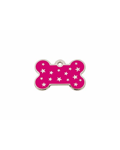 Placa de identificación Imarc PetScribe para mascotas, rosa plateado, grabado personalizado.
