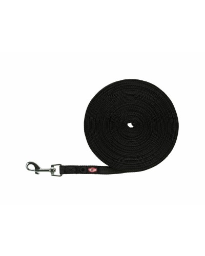 Laisse rétractable Trixie noire pour chiens de petite et moyenne taille.
