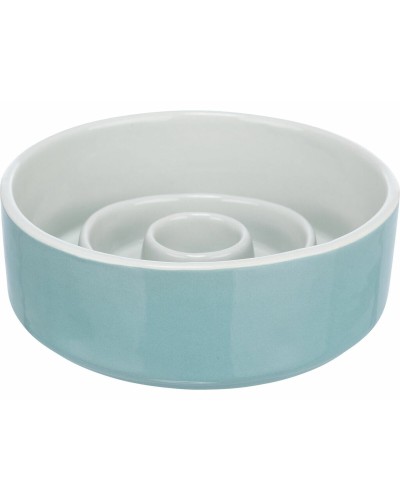 Cuenco Trixie para Comer Lento Perros, Azul Gris, 14 cm, 450 ml
