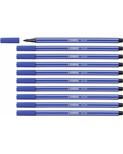 Markeerstiften Stabilo Pen 68 Marineblauw (10 Onderdelen)