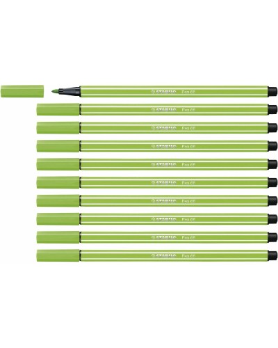 Stabilo Pen 68 Feutres Vert Clair, Boîte de 10
