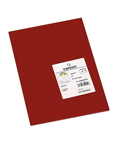 Papier Canson Iris Rouge Grenat, A4, 250 g/m², 10 Feuilles
