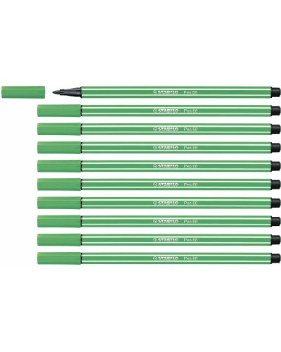 Rotuladores Stabilo Pen 68 en Verde para Dibujo y Escritura (Paquete de 10)
