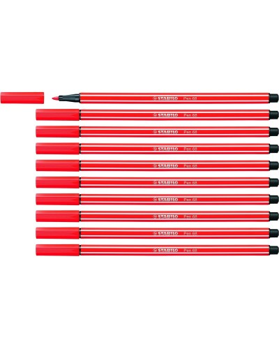 Stabilo Pen 68 Rotuladores Rojo, Paquete de 10
