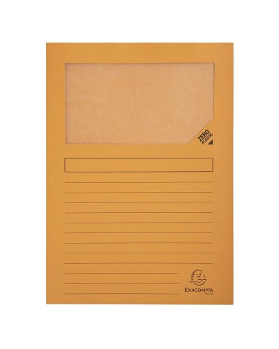 Forever Exacompta Orange Sous-chemises A4 avec Fenêtre Transparente, Lot de 100
