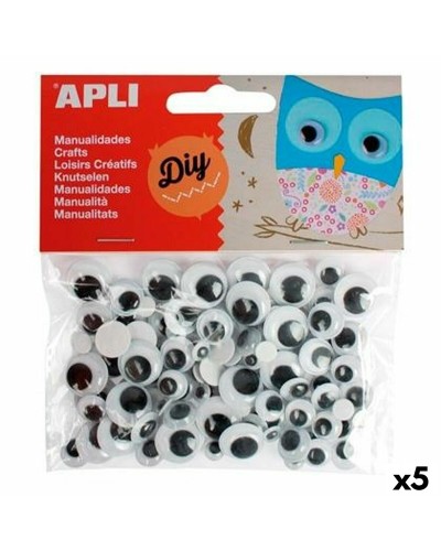 Autocollants yeux noirs Alpes - 5 unités - Idéal pour l'artisanat et les décorations
