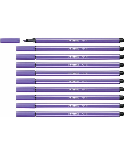 huopakärkiset kynät Stabilo Pen 68 Violetti (10 Kappaletta)