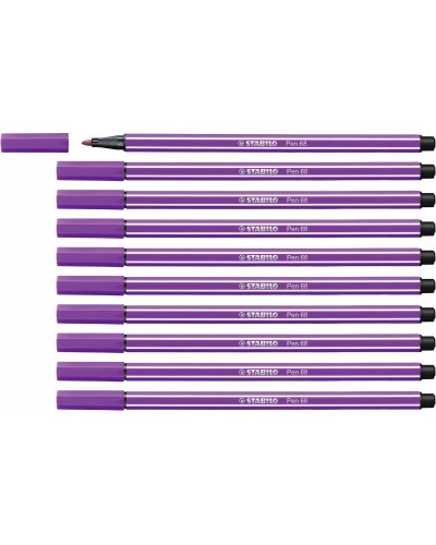 Stabilo Pen 68 Filzstifte, Lila, 10er Pack
